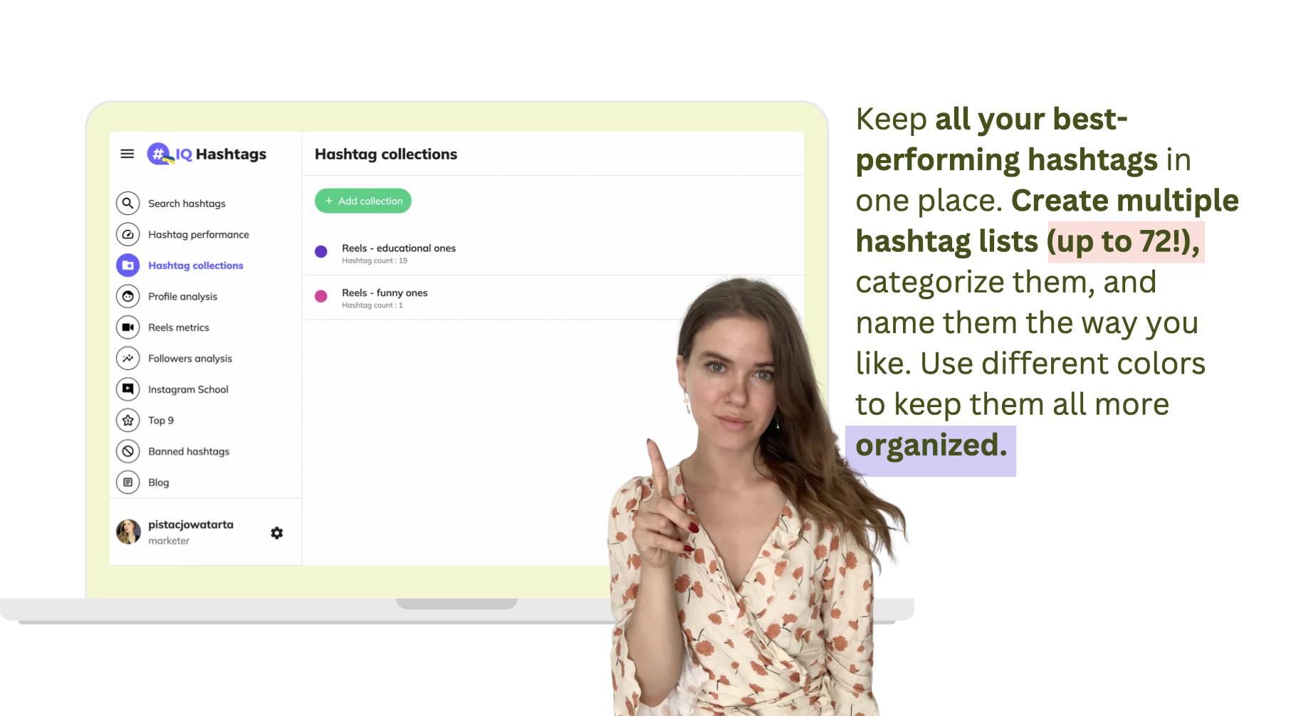 iq hashtags tool screenshot research your hashtags analyse instagram